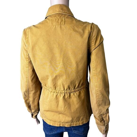 J Crew Mustard Utility Jacket XS Cotton Safari Fall Layering Ripstop Camping - Picture 4 of 8
